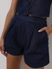 Galleta Denim Day To Night Shorts | Blue Denim