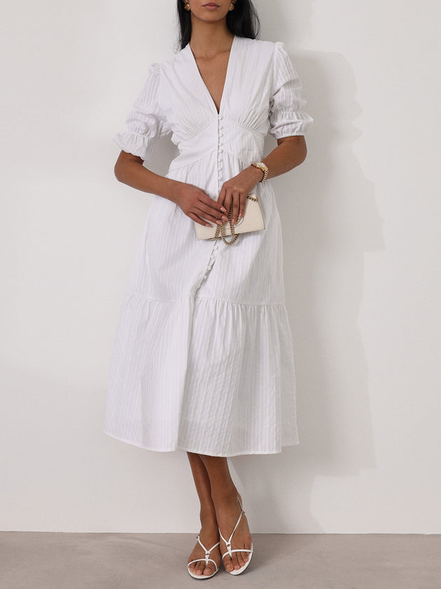 Allie Cotton Day Dress | Coco White