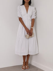 Allie Cotton Day Dress | Coco White