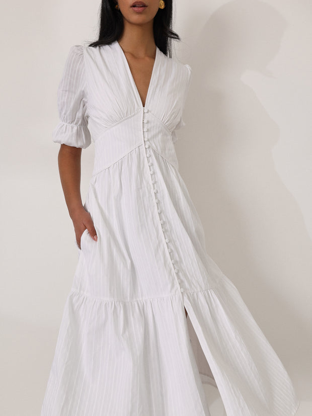 Allie Cotton Day Dress | Coco White