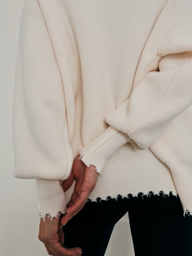 Isabella Pearl Edge Cardigan | Cream