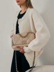 Isabella Pearl Edge Cardigan | Cream