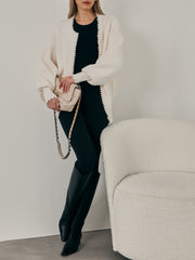 Isabella Pearl Edge Cardigan | Cream