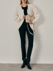 Isabella Pearl Edge Cardigan | Cream