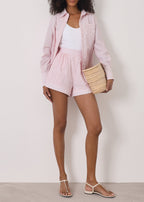Ishani Stripe Button Down Shirt | Red/White