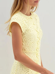 LaRellos Guipure Lace Dress | Lemon