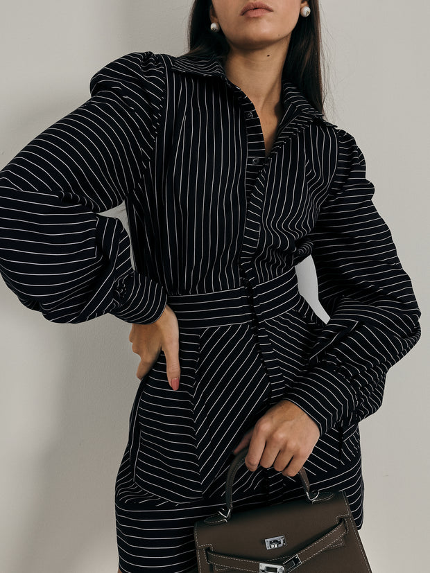 Zoe Stripe Dress | Midnight