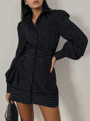 Zoe Stripe Dress | Midnight