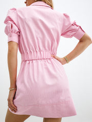 Levante Cotton Blend Stripe Dress | Flamingo Stripe