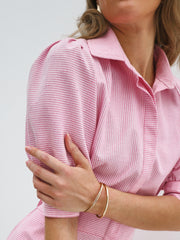 Levante Cotton Blend Stripe Dress | Flamingo Stripe