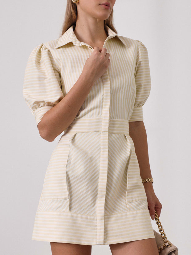 Levante Stripe Dress | Pastel Lemon