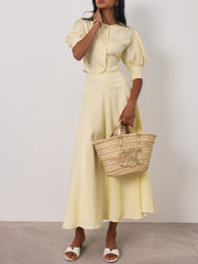 Lola Scallop Seam Dream Skirt | Lemon Cream