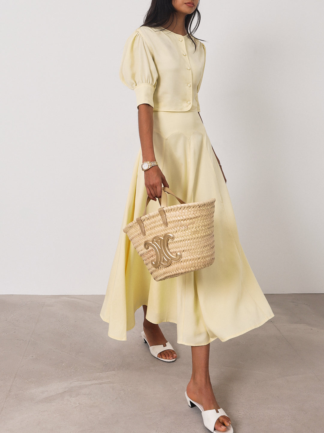 Lola Button Through Day Top | Lemon Cream