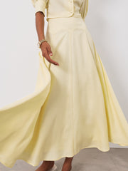 Lola Scallop Seam Dream Skirt | Lemon Cream