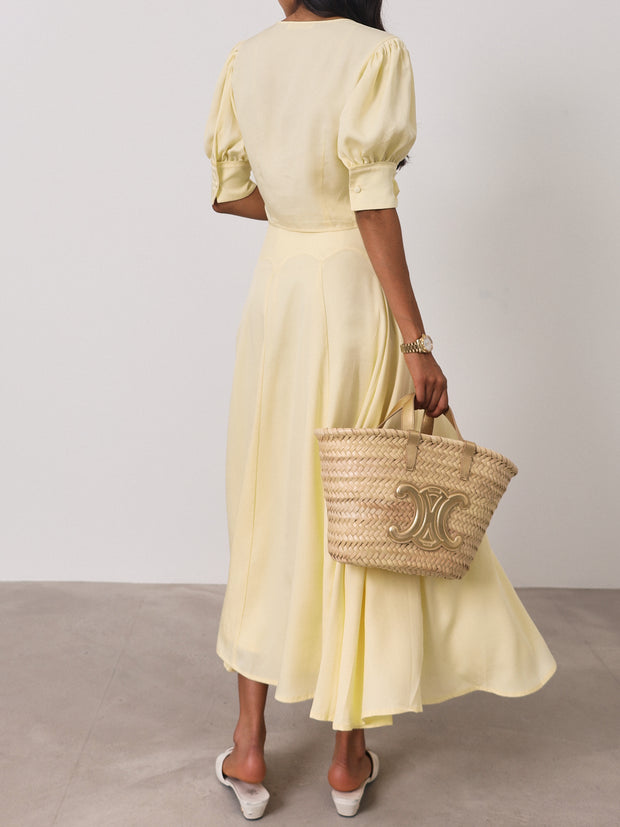 Lola Button Through Day Top | Lemon Cream