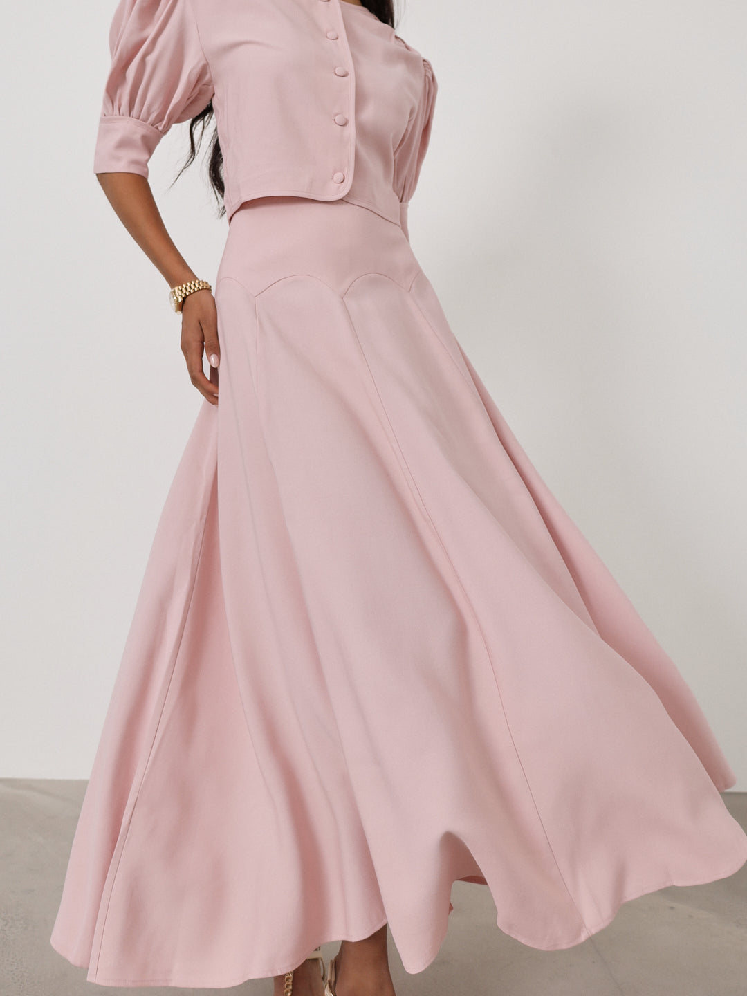 Lola Scallop Seam Dream Skirt | Rose Pink