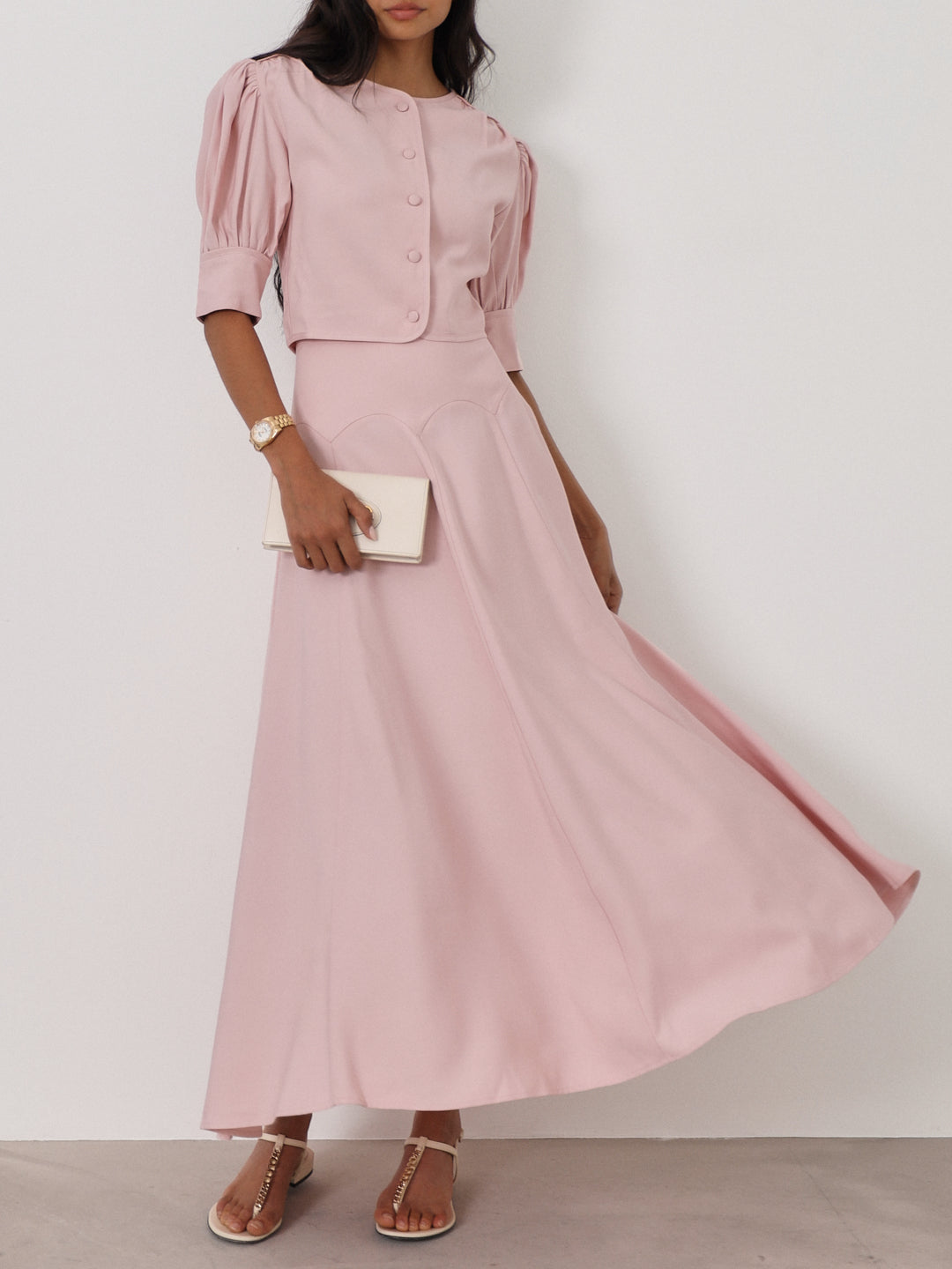 Lola Scallop Seam Dream Skirt | Rose Pink