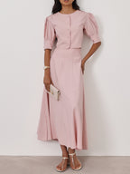 Lola Button Through Day Top | Rose Pink