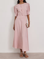 Lola Button Through Day Top | Rose Pink