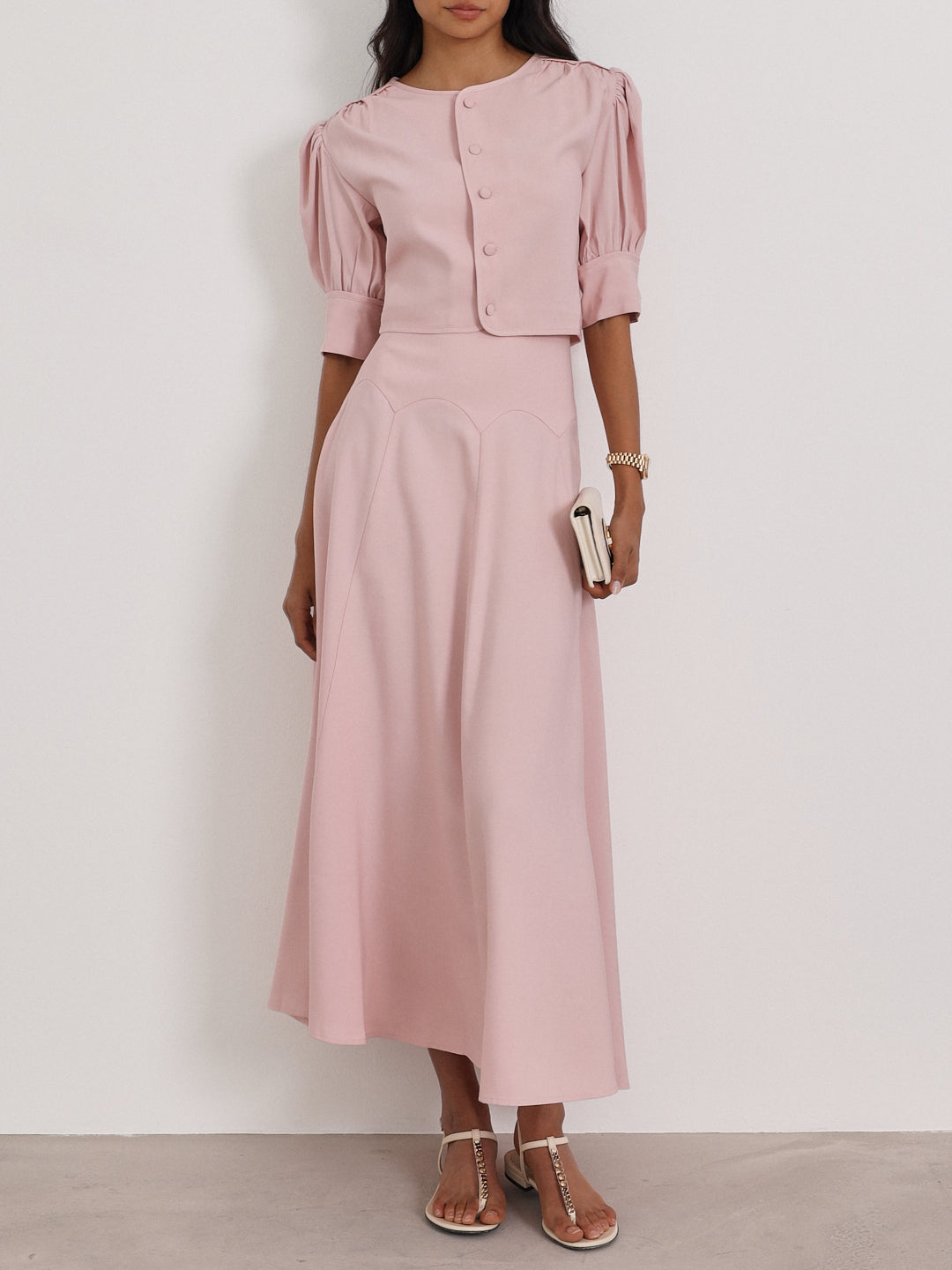 Lola Button Through Day Top | Rose Pink