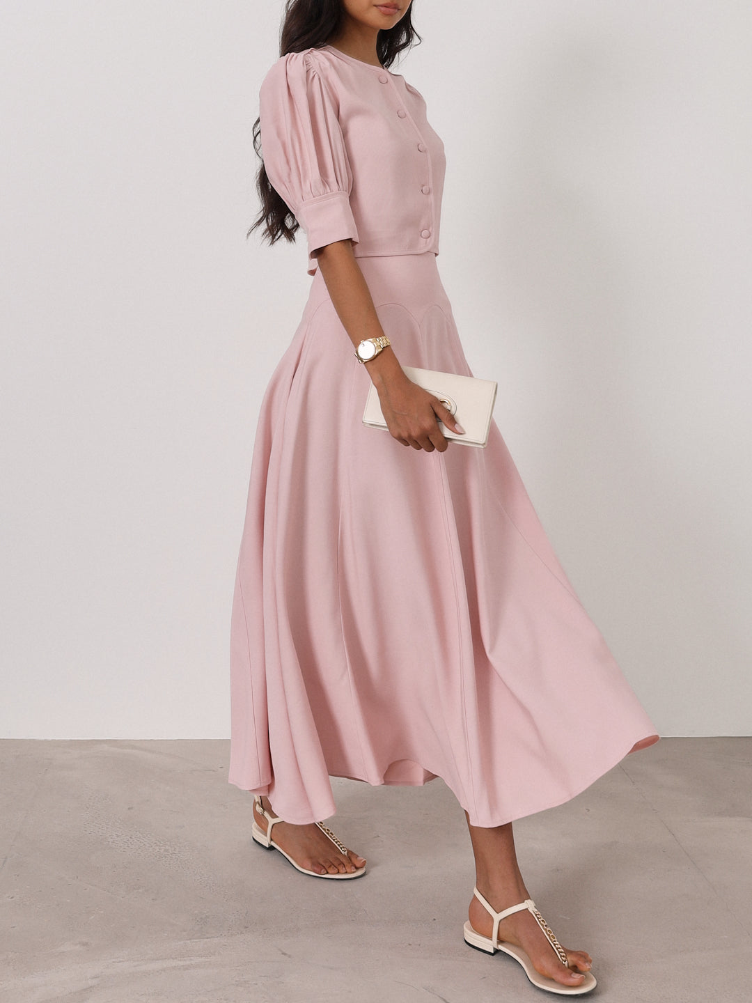 Lola Button Through Day Top | Rose Pink
