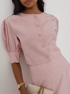 Lola Button Through Day Top | Rose Pink