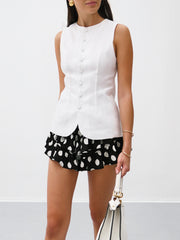 Sydney Polka Print Tiered Skort | Black/White