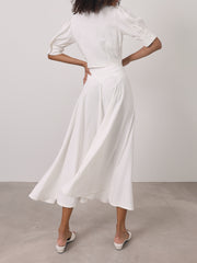 Lola Scallop Seam Dream Skirt | White