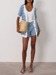 Marcia Resort Stripe Shorts | Azure/White