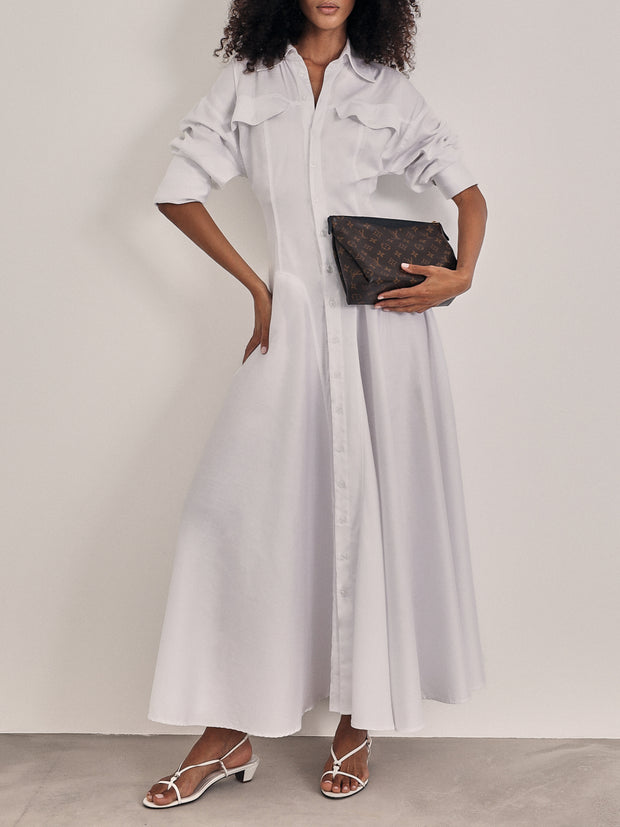 Maria Elevated Day Dress | White