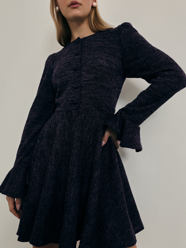 Marni Wool Blend Dress | Navy Marl