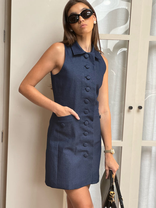 Midtown Elegance Day to Night Denim Dress | Denim Blue