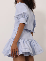 Cici Stripe Frill Skort | Pastel Blue