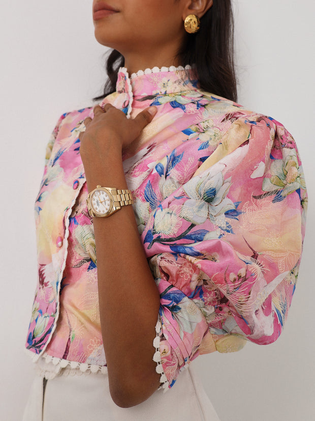 Neve Floral & Embroidered Top | Bright Mix Floral