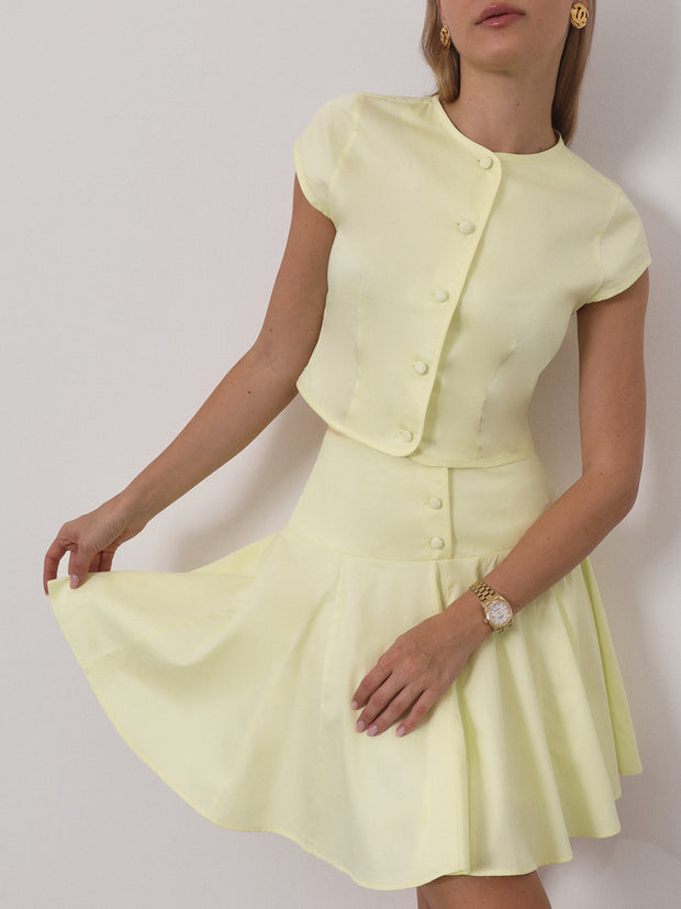 Calla Panel & Pleat Skirt | Limoncello