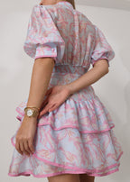 Patriza Tiered Frill Dress | Pastel Mix