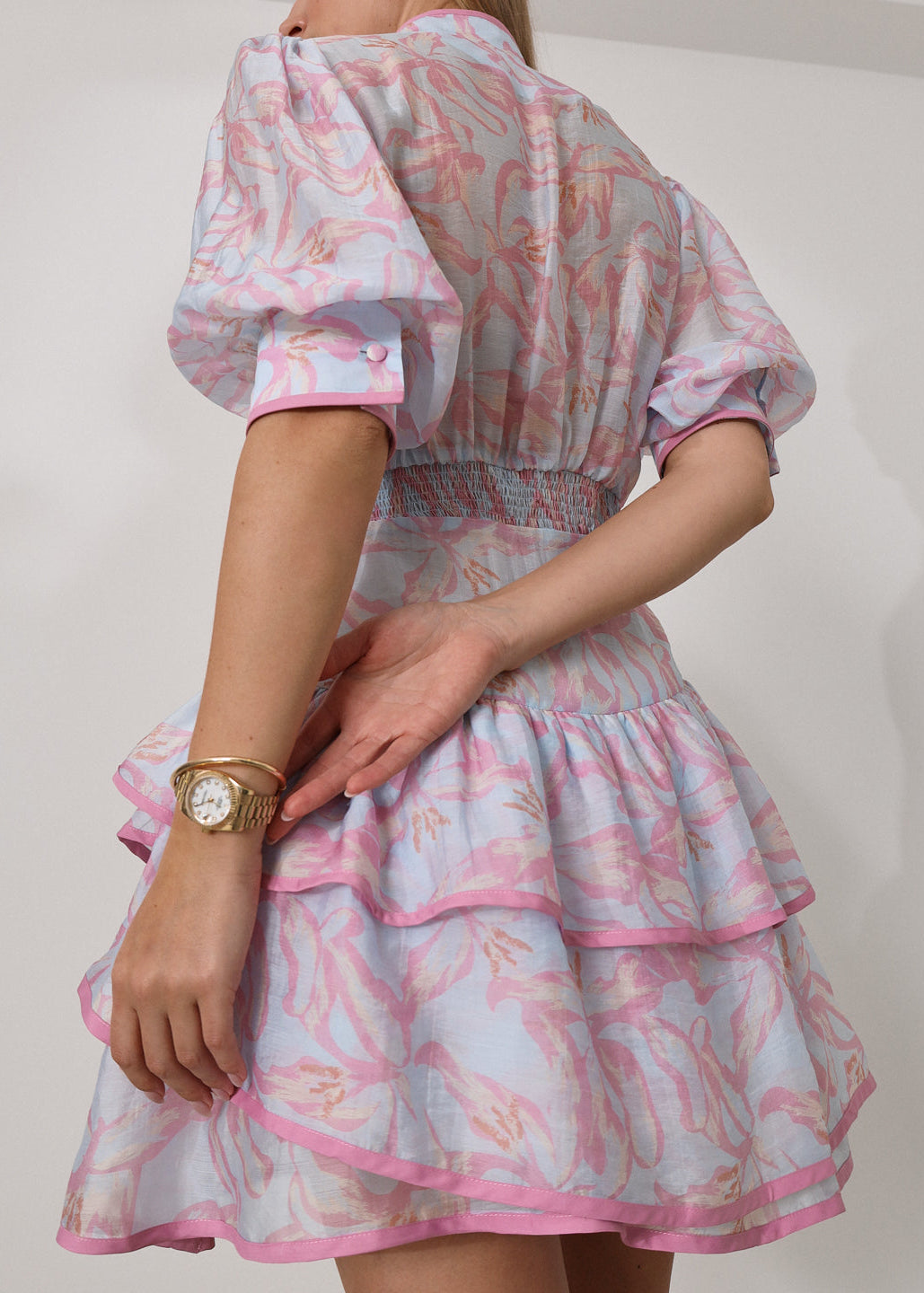 Patriza Tiered Frill Dress | Pastel Mix