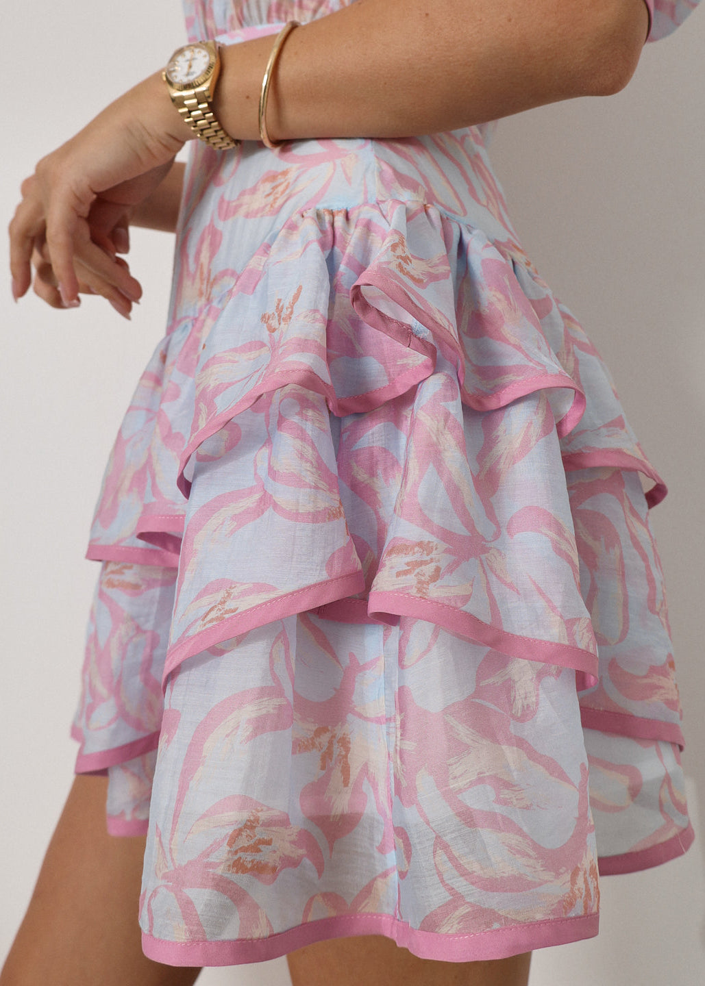 Patriza Tiered Frill Dress | Pastel Mix
