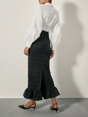 Regis Wool Blend Pencil Skirt | Charcoal