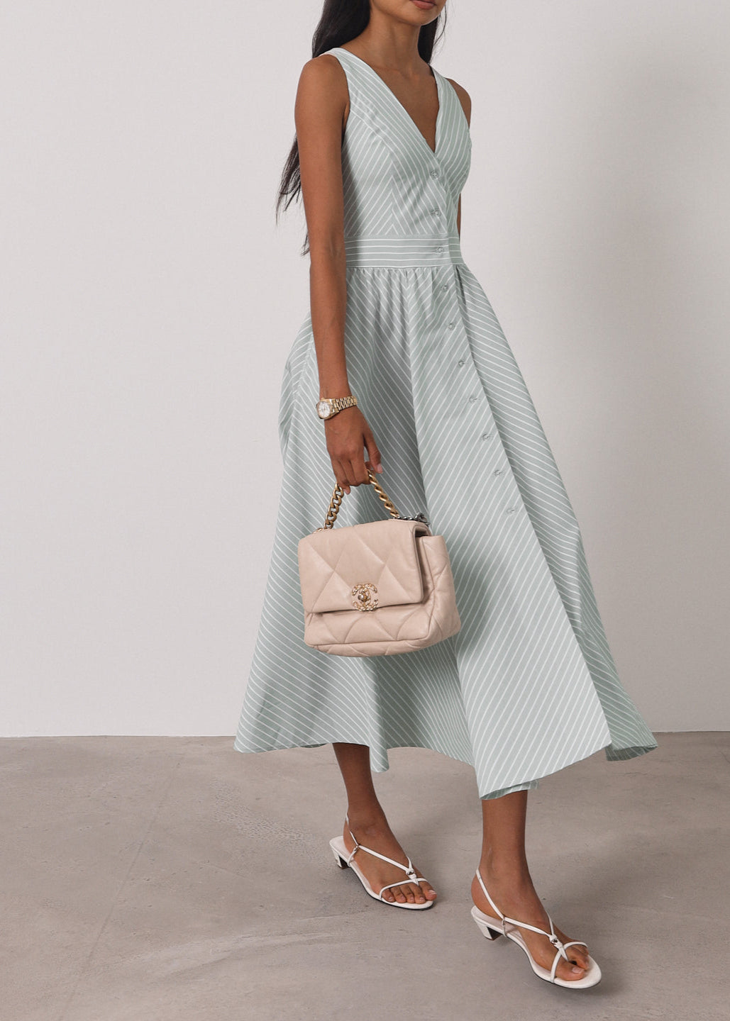 Kesha Stripe Icon Day Dress | Pistachio Pastel