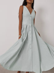 Kesha Stripe Icon Day Dress | Pistachio Pastel