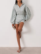 Resort Icon Stripe Shorts | Pistachio/White