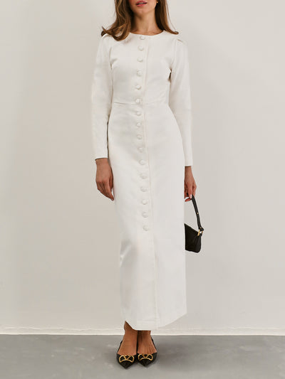 Romana Denim Midi Dress | White Denim