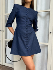 Roma Elegant Denim Day Dress | Denim