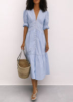 Sezene Striped Summer Day Dress | Blue Stripe
