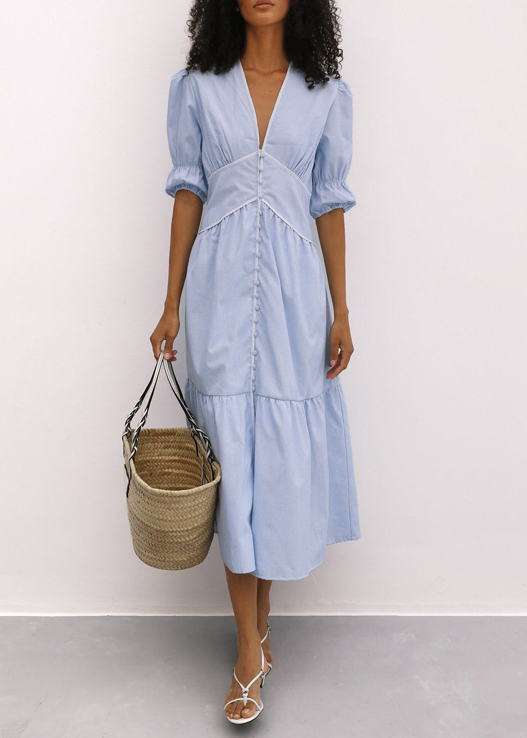 Sezene Striped Summer Day Dress | Blue Stripe