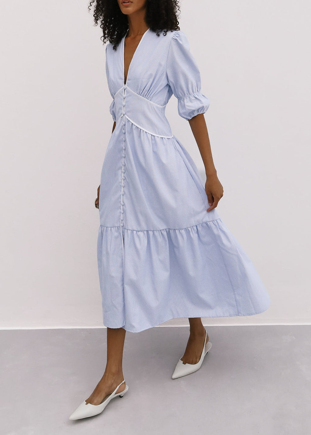Sezene Striped Summer Day Dress | Blue Stripe
