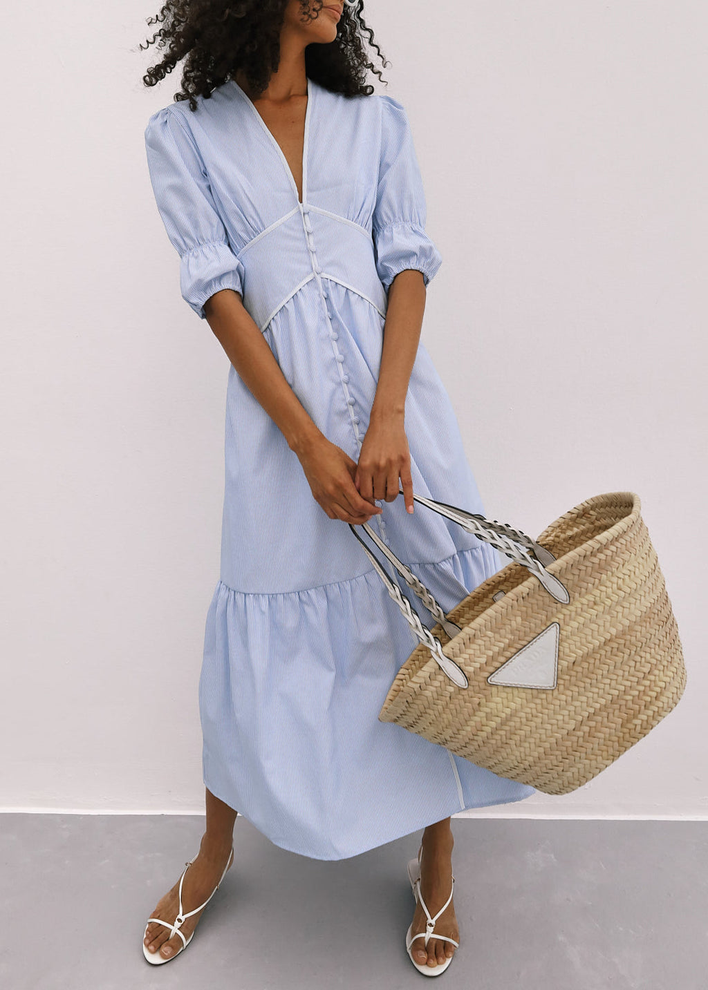Sezene Striped Summer Day Dress | Blue Stripe