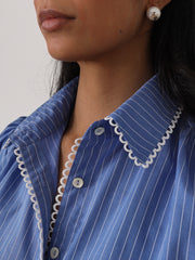 Sienna Striped Contemporary Shirt | Blue/White