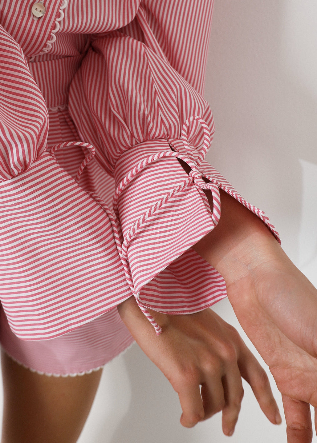 Sienna Striped Contemporary Shirt | Red/White